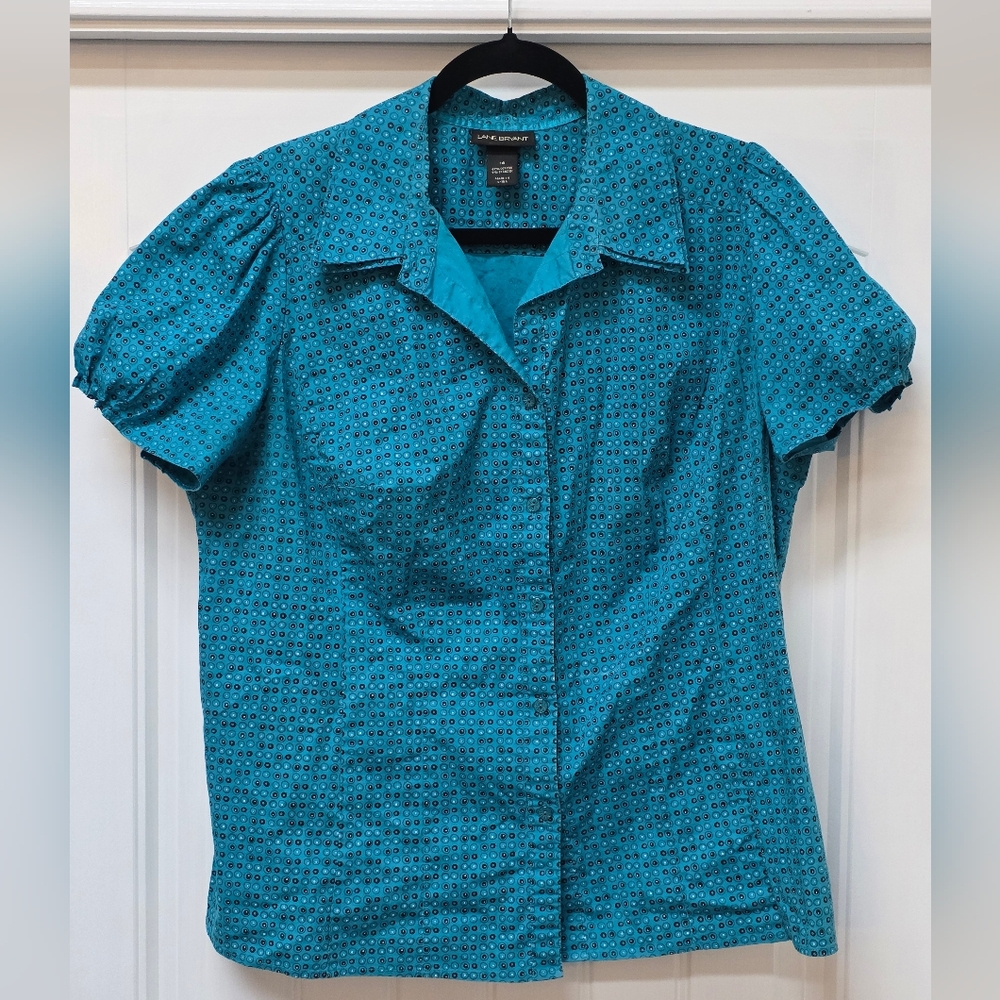 Lane Bryant Turquoise Button-Down Shirt - Sz 18